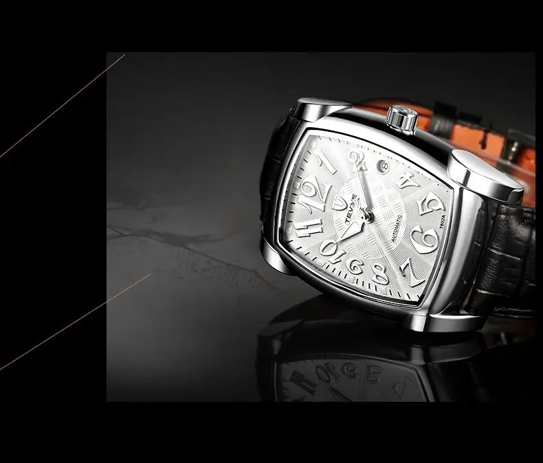 TEVISE Men'S Watch Vintage Automatic Watches Business Leather Brand Hong Kong Watches Date Waterproof Mechanical Wristwatches (10)