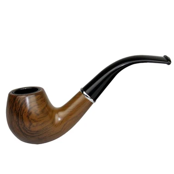 Classic Wood Grain Resin Pipe Chimney Filter Long Smoking Pipes Tobacco Pipe Cigar Gifts Narguile Gift Grinder Smoke Mouthpiece 6