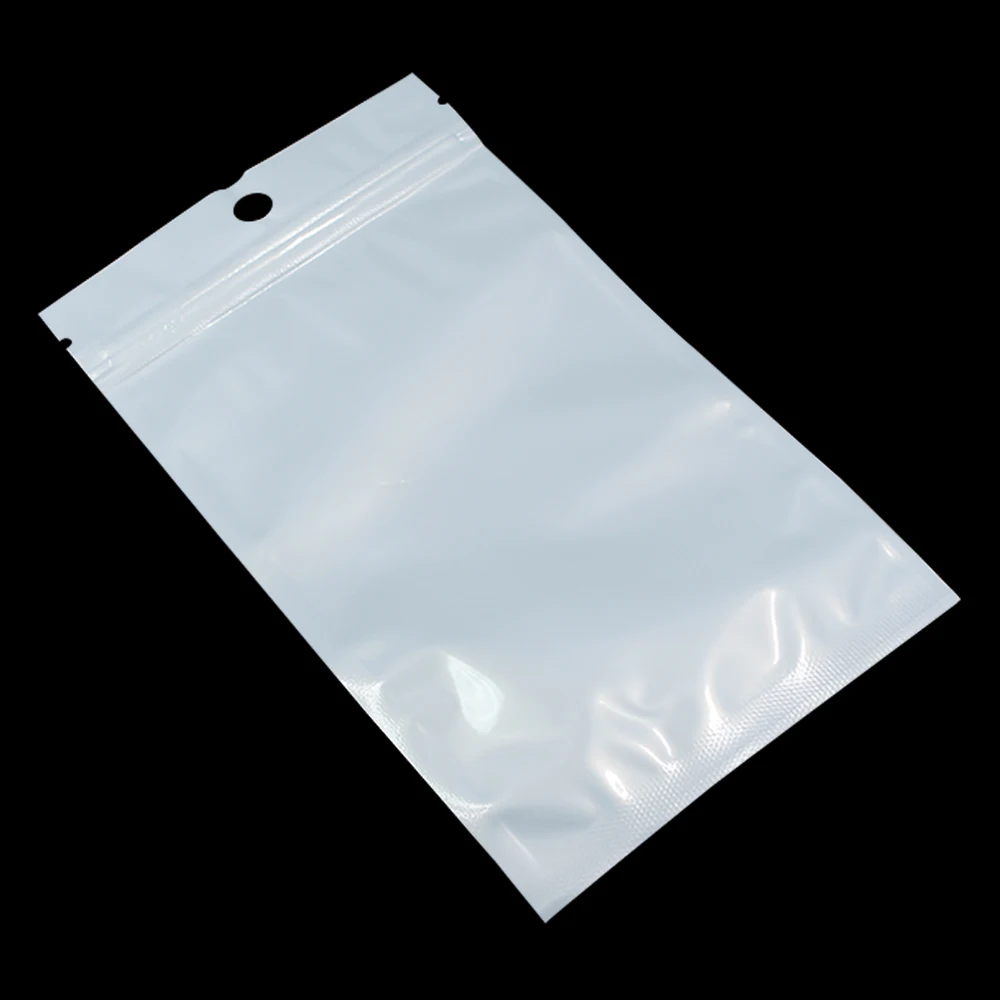 

DHL 11cm*19cm White / Clear Self Seal Zipper Plastic Retail Packaging Bag For Party Ziplock Zip Lock Bag Package With Hang Hole