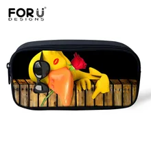 Ретро студенческие Мальчики ручка для девочек Сумка крутая животное утка Дизайн Женские Косметичка Портативный Макияж сумка простая молния Дети Карандаш сумка