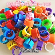 Красочные кольца голубя с цифрами 100 шт./партия