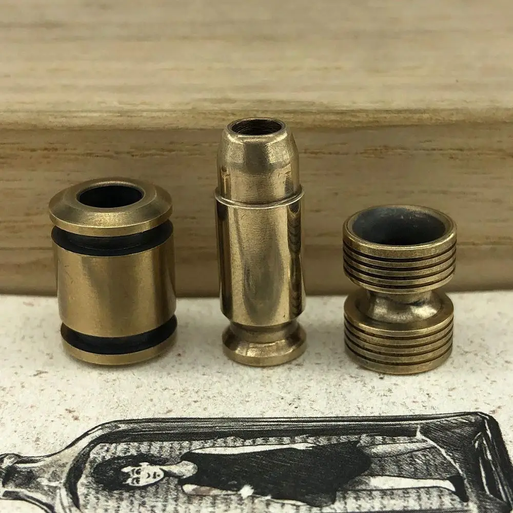 

3pcs EDC Tools Knife Beads Brass Cylinder Lanyard Bead Paracord Knife Brass Bullet Shape Keychain Tool DIY Pendant #122