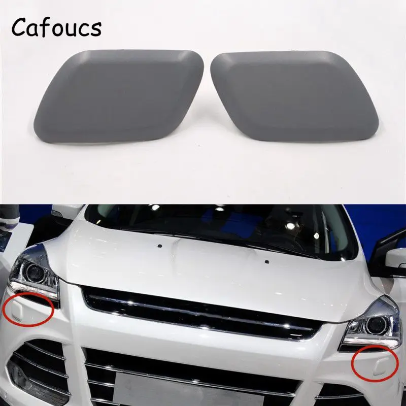 

Cafoucs For Ford Escape Kuga 2013-2016 Car Front Bumper Headlight Washer Nozzle Cover Decoration Spray Jet Cap