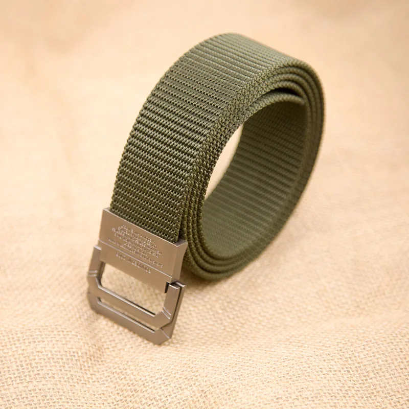 snap belt 2019 Nylon Belt Men Army Belt Tactical Waist Belts Travel ladies Double Ring Metal Buckle Hengreda for Cowboy Jeans Pants crocodile skin belt