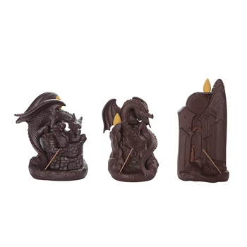 

Backflow Incense Burner Holder Dragon Ceramic Chinese Incense Burner Aroma Mountain Jardin Zen Smoke Decorative Waterfall I5T008