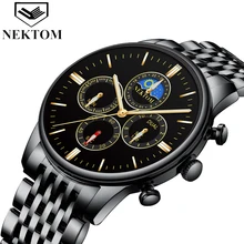 NEKTOM Relogio Masculino Relojes 2019 Rose Gold Watch Mens Watches Top Brand Luxury Sport Quartz Watch Business Waterproof