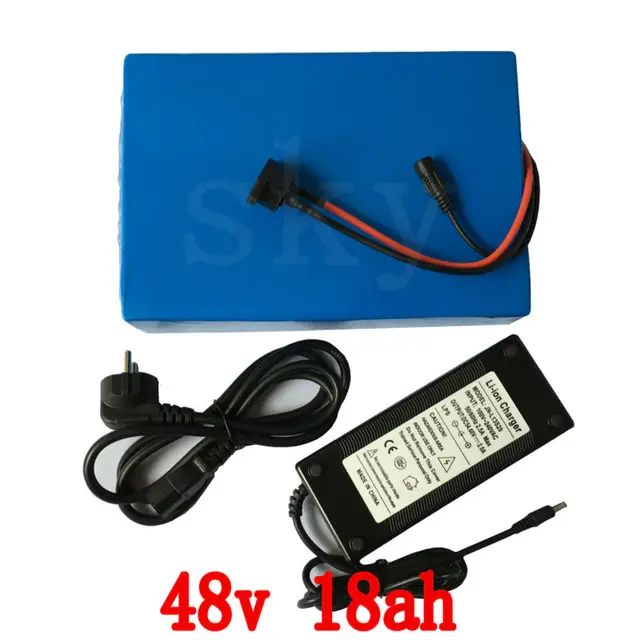 Cheap 48v eBike Battery 18Ah 1000w Lithium Scooter Battery 48v with 54.6v 2A charger 30A BMS Electric Bike Battery 48v Free Shipping