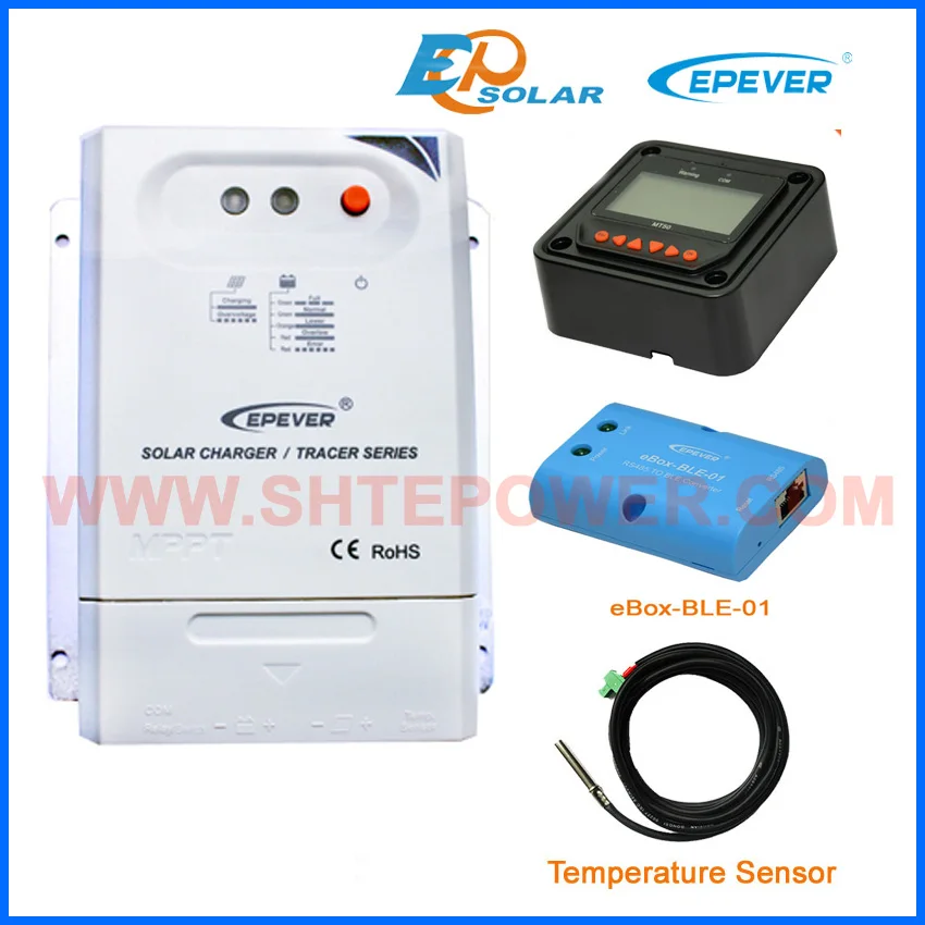 

charger solar battery controller Tracer3210CN mppt BLE temperature sensor MT50 remote meter 30A 12v 24v auto work