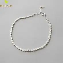 Форзацы, 925 пробы, Серебряные ножные браслеты для женщин, поглощающие плоские бусины, модные, индивидуальные, на лодыжке, для ног, хорошее ювелирное изделие, Enkelbandje