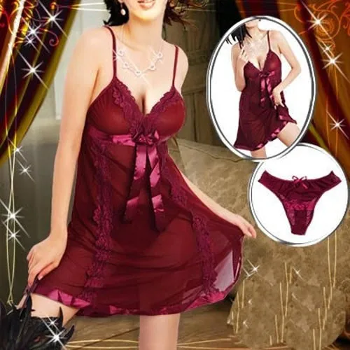 

Hot! Red Plus Size M L XL XXL XXXL XXXXL 6XL Women Sexy Lingerie Babydoll Chemise Nightdress Sleepwear Underwear Robe Night Gown