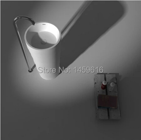 مرحاض الحمام جولة حجر رمى مغسلة سطح صلب طليق الغرور بالوعة W9015