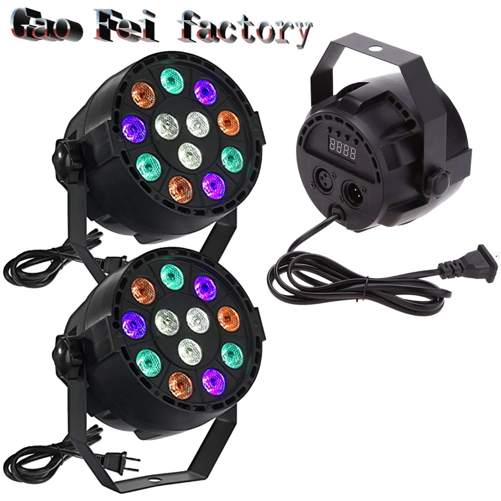 

2pcs/lot 12 RGBW LED Par Light Laser DMX 512 Disco Ball Stage Light Lamp Effect Magic Party Club Light Projector for DJ KTV