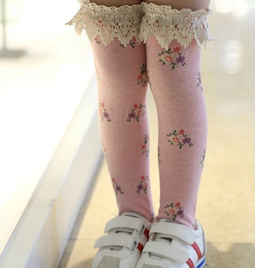 5 пар носков для маленьких девочек зимняя одежда носки без пятки из чистого хлопка детские кружевные носки принцессы - Цвет: pink