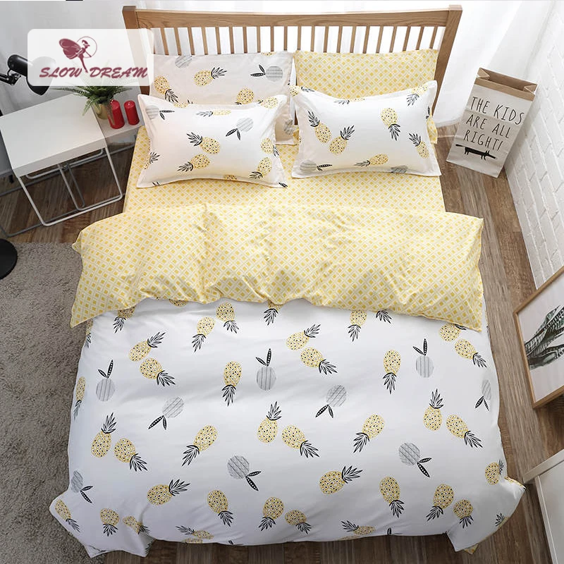 SlowDream مجاميع راحة الفراش الأناناس نمط الزخرفية غرفة نوم الشمال أغطية المنسوجات المنزلية ورقة مسطحة سادات مجموعة SlowDream مجاميع راحة الفراش الأناناس نمط الزخرفية غرفة نوم الشمال أغطية المنسوجات المنزلية ورقة مسطحة سادات مجموعة