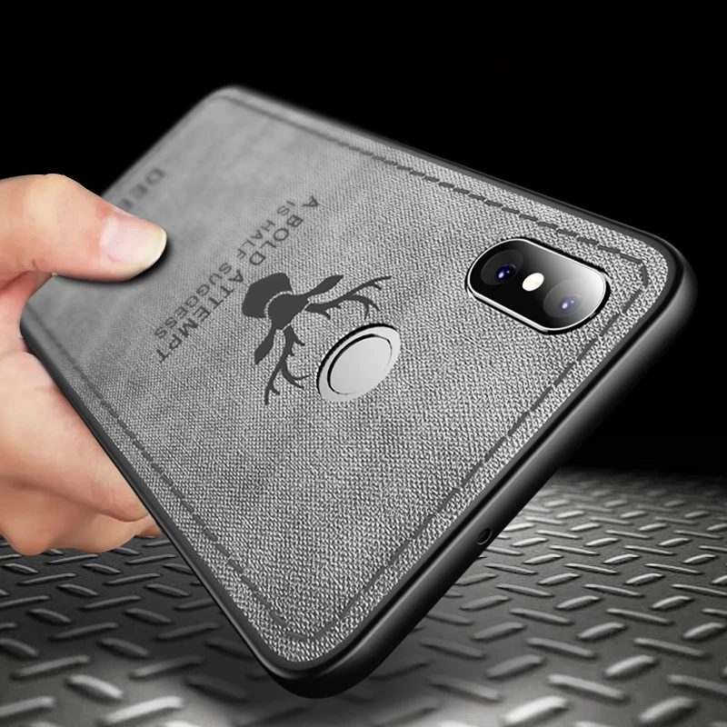 

Full Protective Case For Xiaomi Mi 8 Mi8 Case Luxury Silicone Edge fabric Soft Back Case for Xiaomi Mi 8E cover Deer Pattern