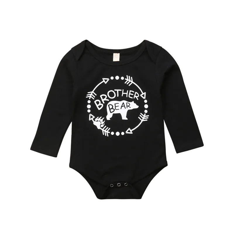 Newborn Infant Baby Boys Girls Bodysuit Autumn Long Sleeve Letter