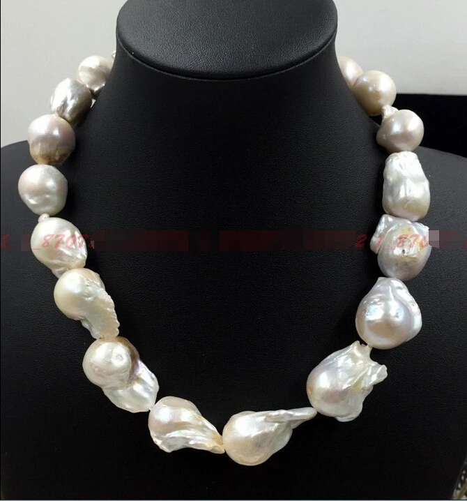 

FREE SHIPPING *****REAL HUGE AAA SOUTH SEA WHITE BAROQUE 18-34 MM PEARL NECKLACE 18''