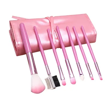

Make-up Cosmetic brush suit leather bag 7 Piece Set Wallet type Portable 7 branch outfit Short rod