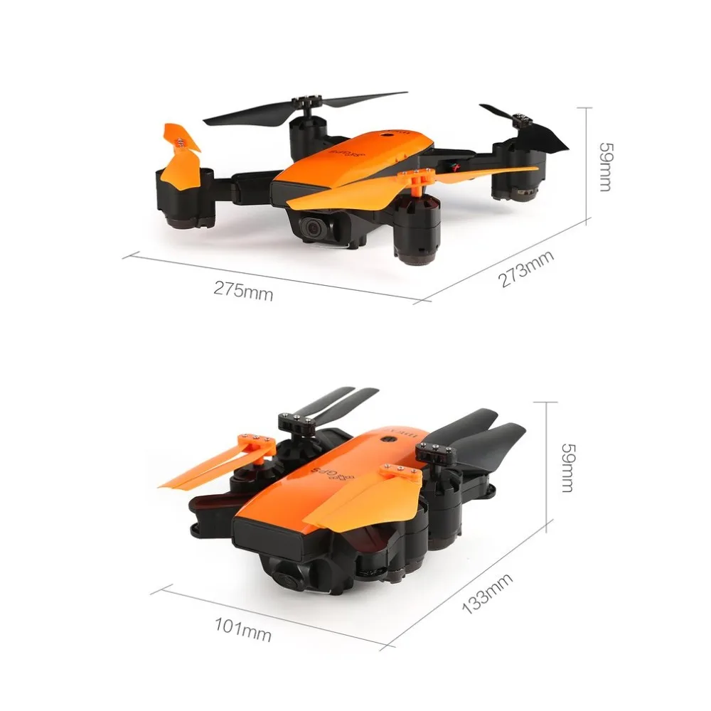 Le-idea IDEA7 2,4G Cámara RC Drone Quadcopter plegable con 720 P gran angular Wifi GPS altura de retención una tecla sin cabeza