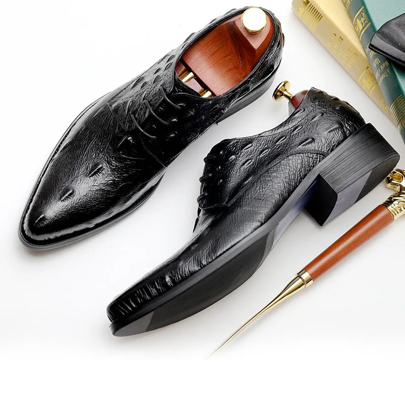Homens Formal Black Marrom Preto brown Heinrich Sapatos Qualidade De Homme Negócio Do Chaussure Se Masculinos Couro Vestem 2018 Dos Genuíno Top Mariage RRgBO