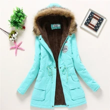 New Female Winter Icebear Women Cotton Wadded Hooded Coats And Jackets Medium-long Casual Parka Thickness Plus Size XXXL