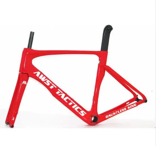 Thru-axle version Front 142*12mm rear 100*12mm Carbon disc brake frame glossy red color AWST bicycle carbon free shipping | Спорт и