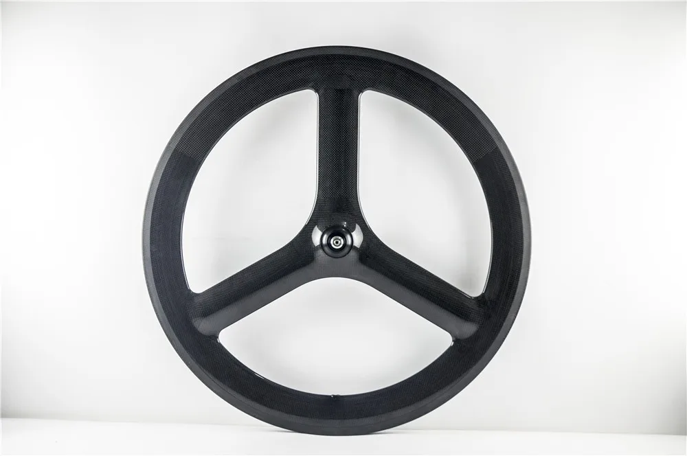 Discount Hot sale carbon wheelset tri spoke 65mm depth 23mm width clincher 700c 3 spoke road bicycle wheel 0