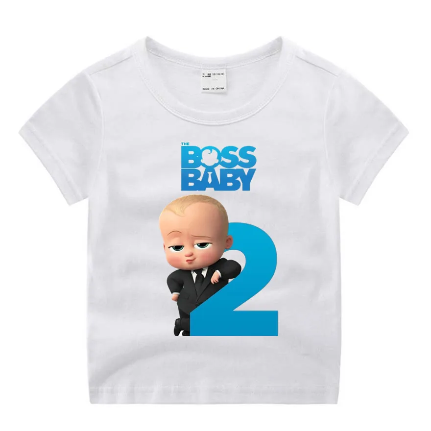 Одежда для маленьких мальчиков; детская забавная футболка с принтом из мультфильма «Босс»; детские летние топы с круглым вырезом; футболка для мальчиков и девочек; одежда для малышей - Цвет: P641-1