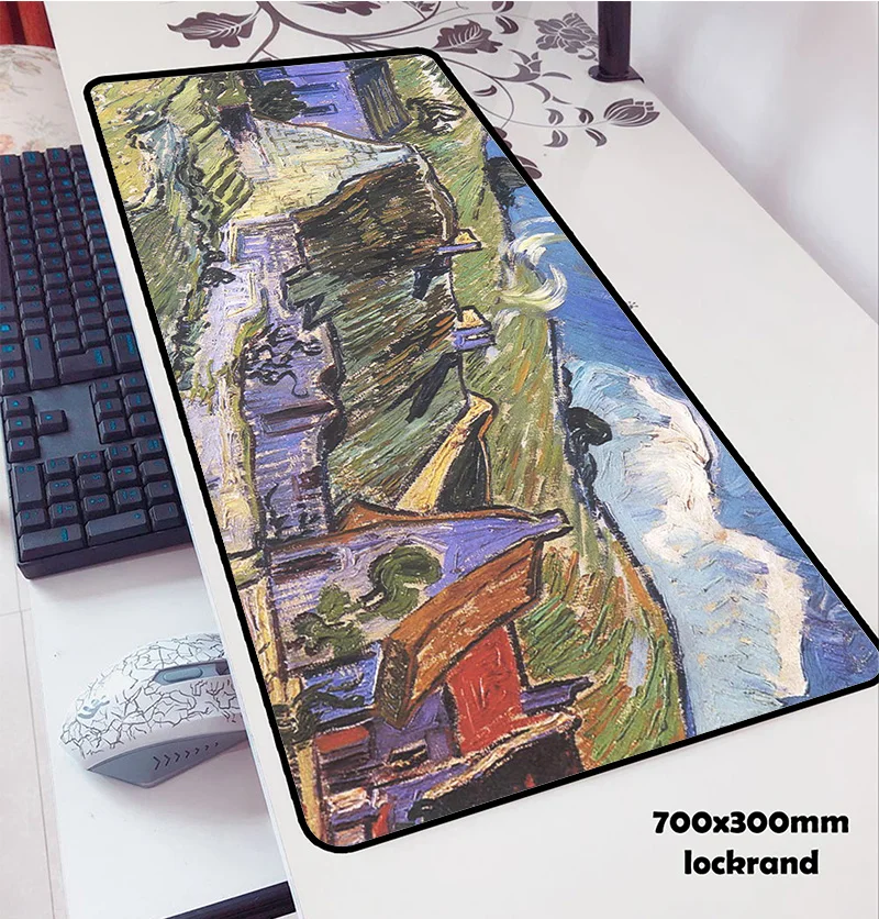  van gogh mouse pads 70x30cm pad to mouse notbook computer mousepad world map gaming mousepad gamer 