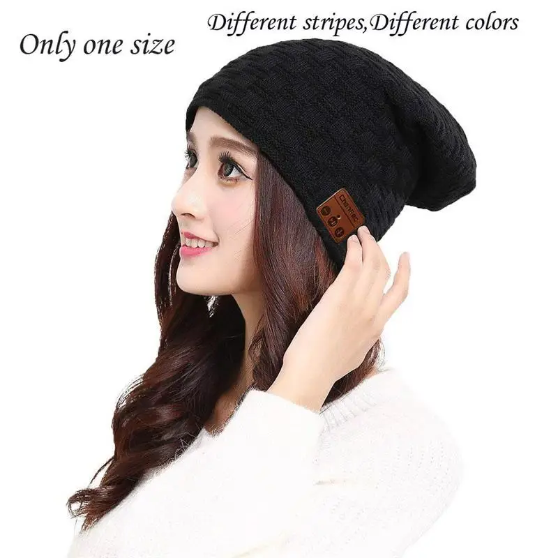 Bluetooth шапка, Bluetooth 4,2 шапочка, теплая вязаная музыкальная шапка, беспроводные наушники, гарнитура, наушники, встроенный микрофон и динамик