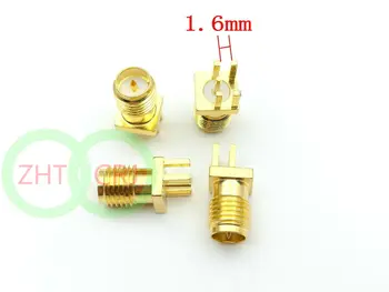 

100pcs 1.6mm RP-SMA female plug center solder PCB clip edge mount RF connectors