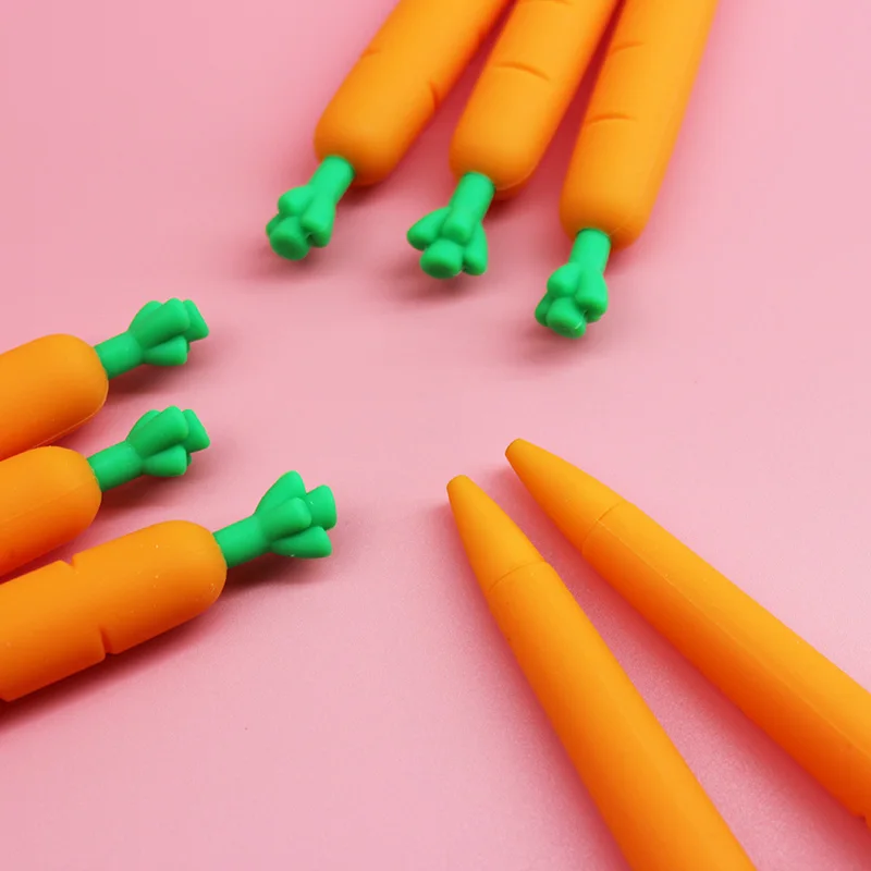 10 шт./лот, Милые силиконовые бархатные Морковные овощные пресс, автоматические механические карандаши, школьные принадлежности, канцелярские принадлежности для студентов 0,5 мм