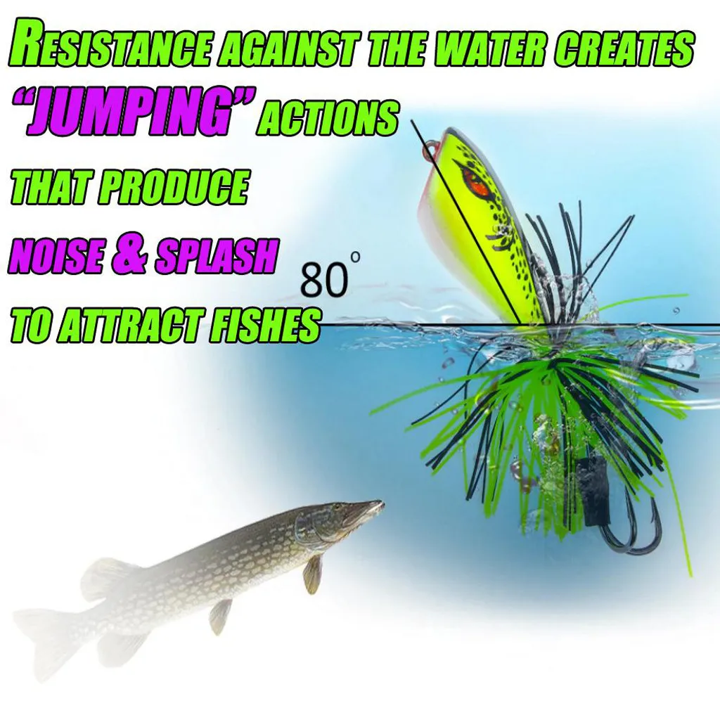 

Jumping Lure Topwater Lure 90mm 10g Double Strong Hook Jump Action spinning lure fish bait lures fishing accessories 2019