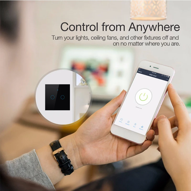 Настенный сенсорный светильник Eruiklink Tuya Smart Life app EU/UK 1 2 3 банды переключатель smart WiFi