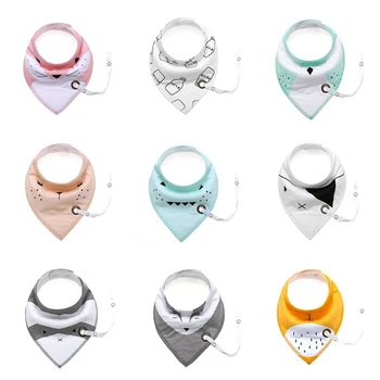 

1PCS Baby Bibs With Pacifier Hangers More Pattern Newborn Infant Baby Bibs Girl Bandana Burp Cloth Feeding