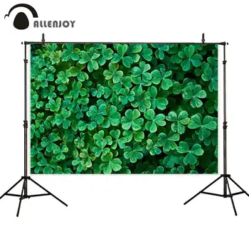 

Allenjoy photography background green clover wall St Patrick's Day backdrop photocall photoshoot props printed photo sessions