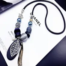 2017 new autumn and winter Leaf Necklace, elegant temperament, women’s accessories, pendants, long sweater chain jewelry