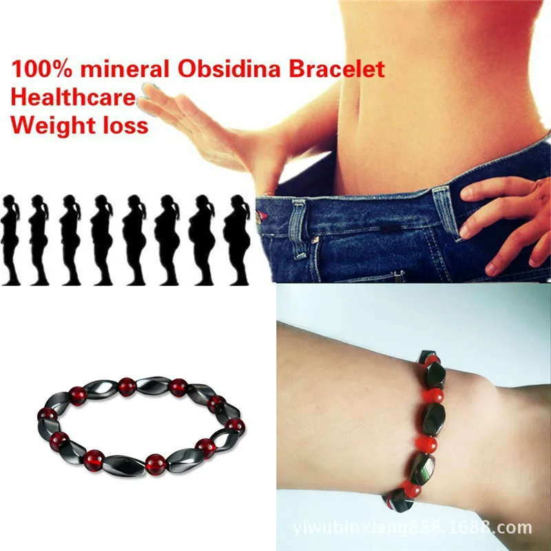 

2019 Men Women 1Pc Weight Loss Round Black Stone Magnetic Therapy Bracelet Health Care Magnetic Hematite Stretch Bracelet New