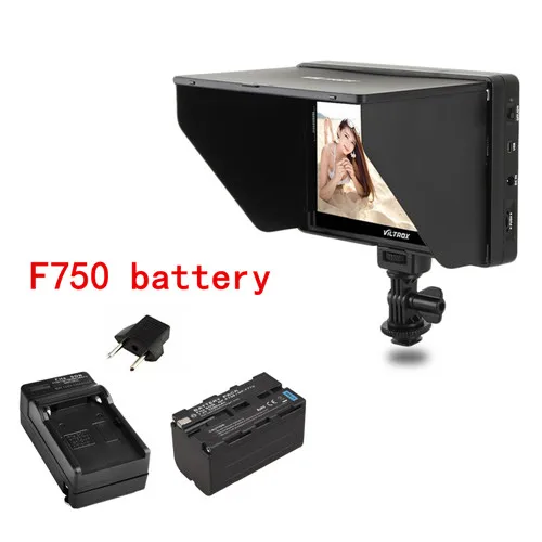 Viltrox DC-70HD 7 ''1920x1200 HD ЖК-камера видеомонитор дисплей поле ips HDMI AV Входная батарея и зарядное устройство для Canon Nikon DSLR - Цвет: F750 battery