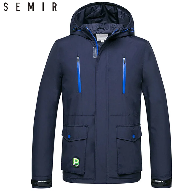 SEMIR куртки мужские с длинным рукавом пальто ветрозащитная одежда верхняя Анорак