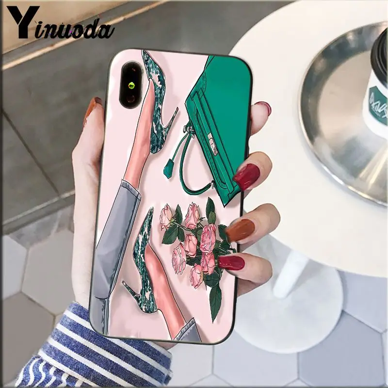 Yinuoda رواج عيد الميلاد الأميرة فتاة الإناث boss القهوة جراب هاتف ل أبل فون 8 7 6 6 S زائد X XS ماكس 5 5 S SE XR الهاتف المحمول
