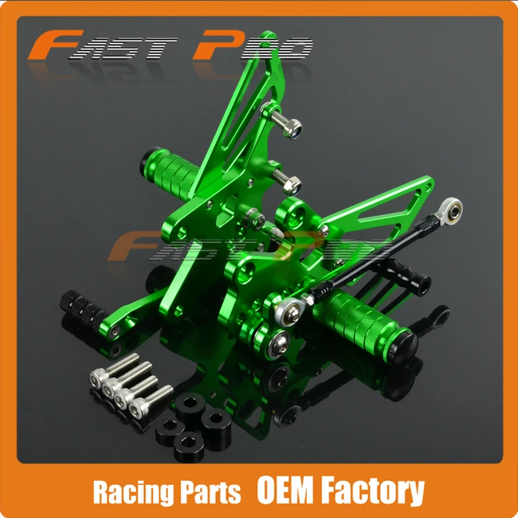 

CNC Motorcycle Adjustable Billet Foot Pegs Pedals Rest For KAWASAKI NINJA 250R 2008 2009 2010 2011 2012