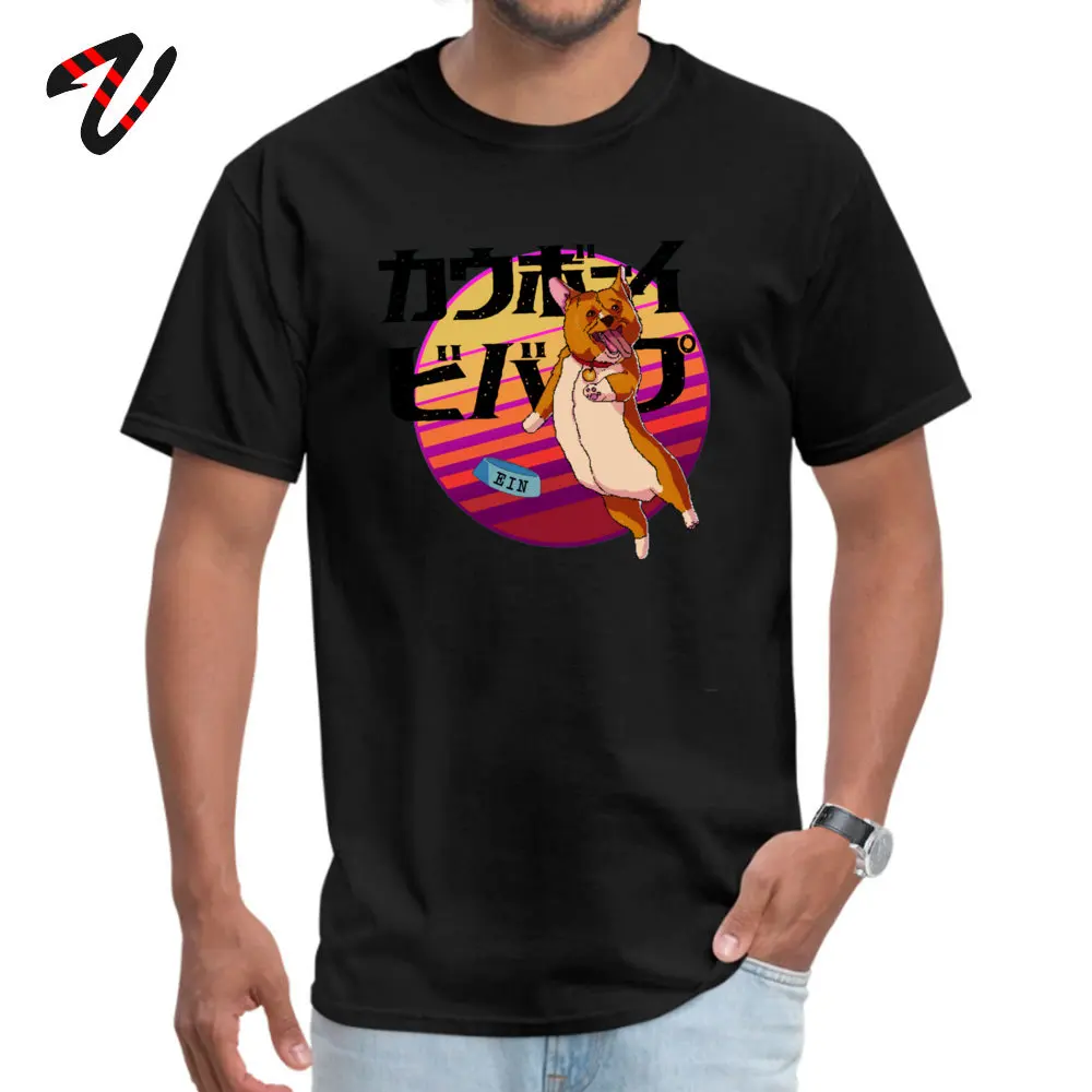 

Cowboy Bebop Corgi Youth Retro comfortable Tees Round Neck Autumn Germany Fabric T-shirts Normal Short X Files Tops T Shirt