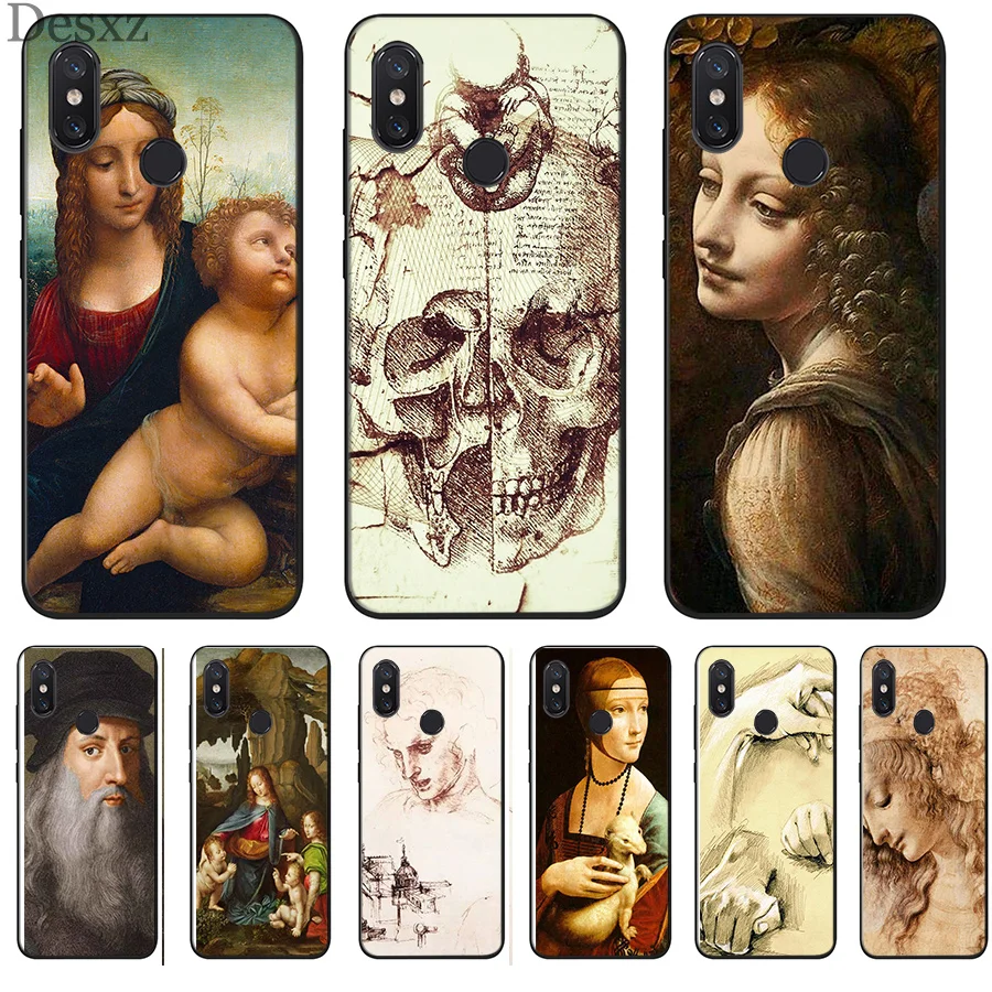 Итальянский чехол для телефона Leonardo Da Vinci с художественной росписью Xiaomi Mi 6 8 Lite A1 A2