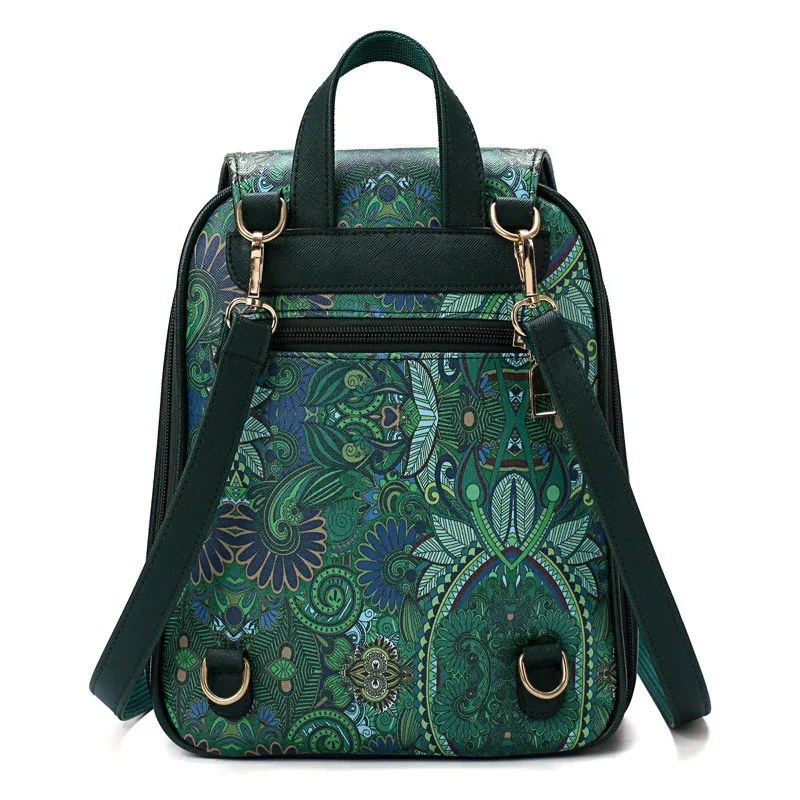 Роскошный бренд, женский рюкзак, высокое качество, из искусственной кожи, школьные сумки для девочек-подростков, зеленый лес, наплечный рюкзак, Feminina