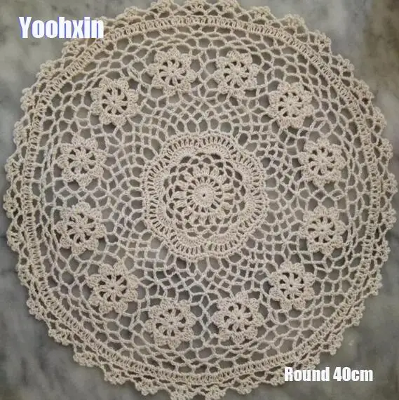 

Modern cotton crochet table place mat cloth lace placemat Cup mug coffee tea coaster drink doily Christmas dining pad kitchen
