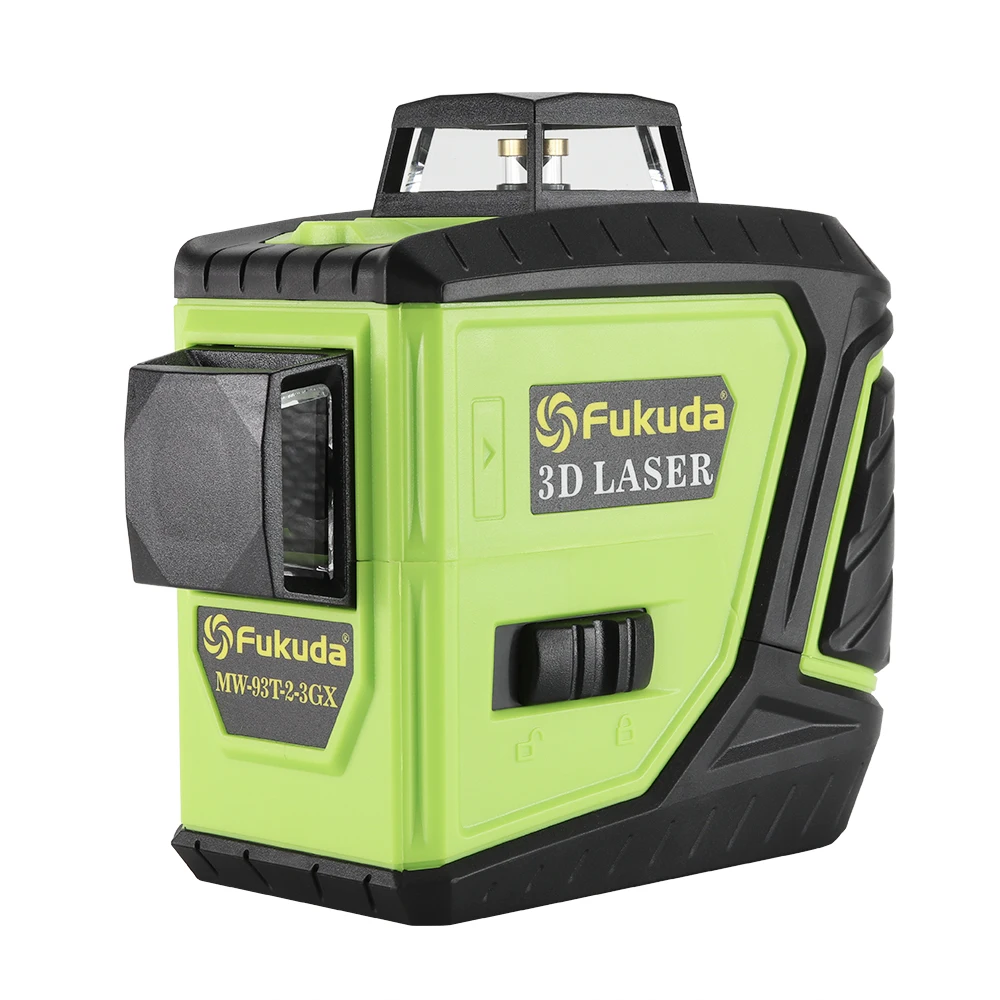 Fukuda láser giratorio nivel 360 12 líneas 3D verde rayo láser nivelador-nivelación Horizontal Vertical línea láser MW-93T nuevo - 1