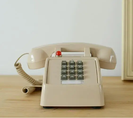 

Retro Metal Ringtone Landline Telephone Button Dial Antique Phone Dual interface Volume Adjust For Office Home Hotel Black Red