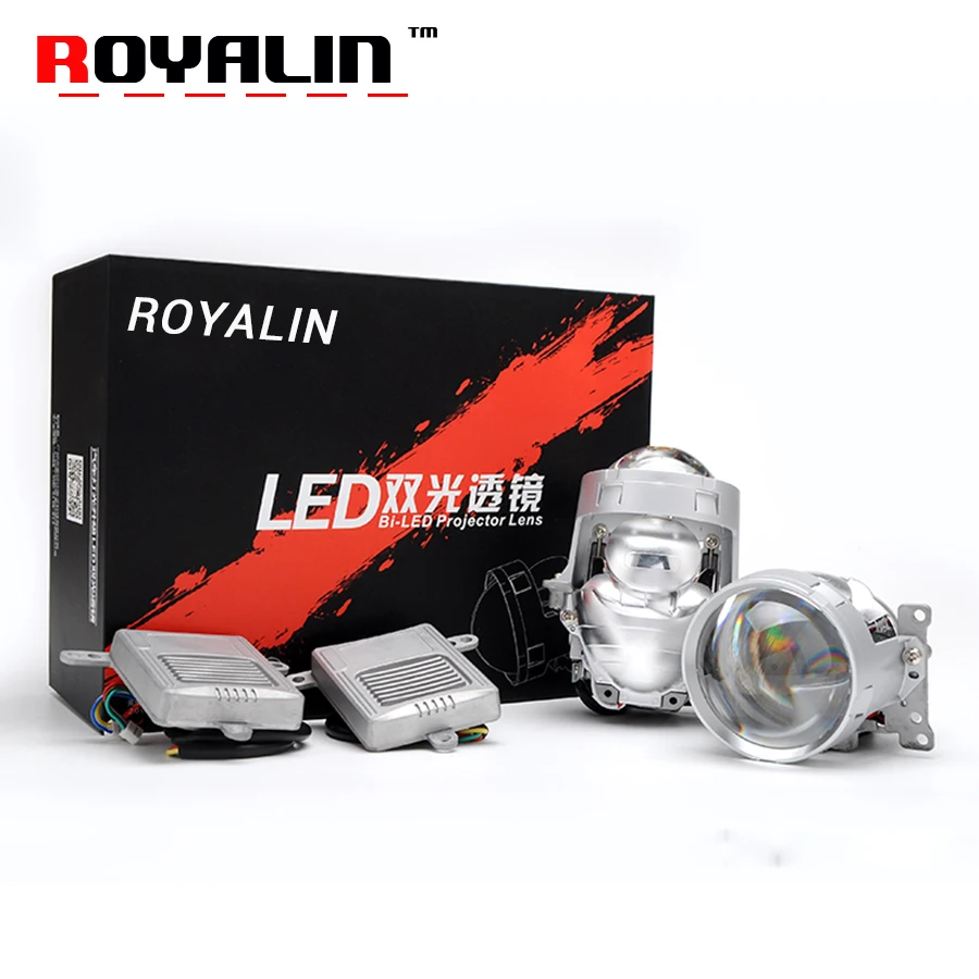

ROYALIN 36W A4 LED Headlight Bi-led Projector Lens High Low Beam Strong Power Car Lighting Universal Retrofitting 6000K White