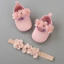 Bebê sapatos Sapatos Da Criança Do Bebê Hairband Menina Sapato Sapatos Casuais Da Sapatilha Anti-slip Sola Macia de alta qualidade